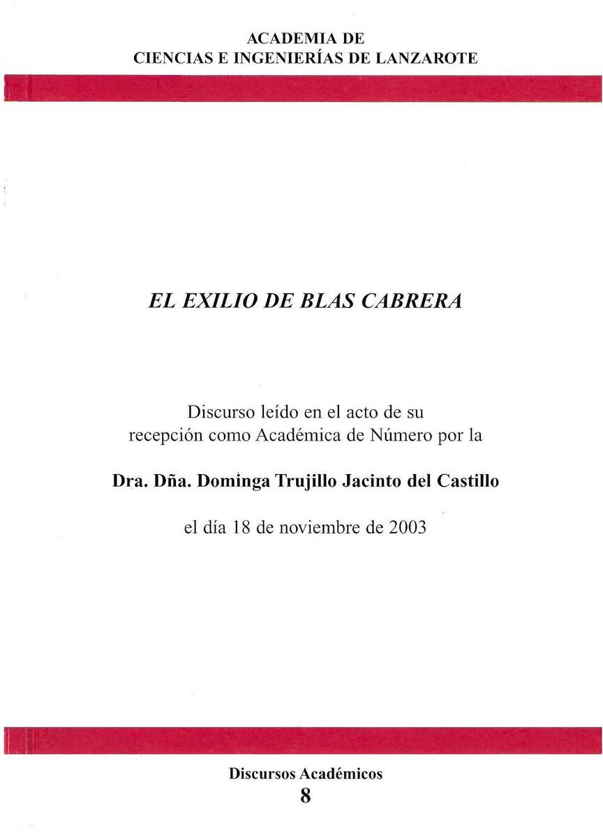 El exilio de Blas Cabrera en TEXTOS 