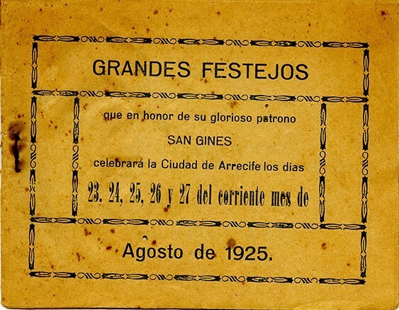 Programa de las fiestas de San Ginés de 1925 en TEXTOS 