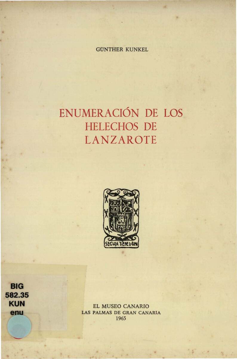 Enumeración de los helechos de Lanzarote en TEXTOS 