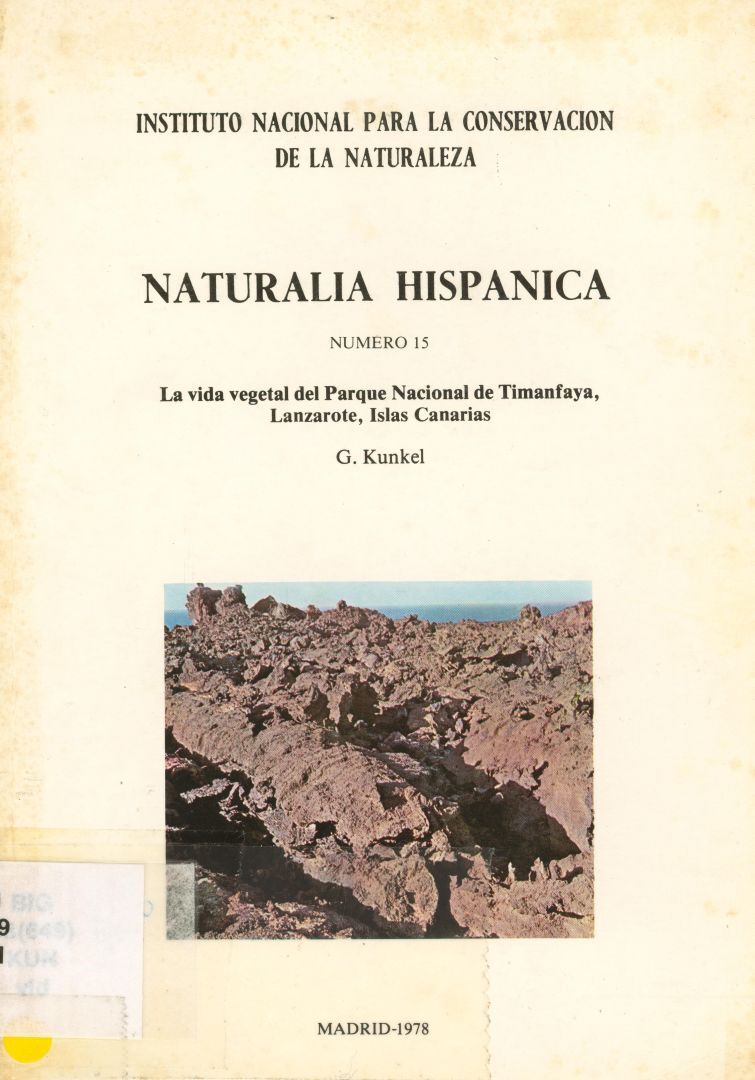 La vida vegetal del Parque Nacional de Timanfaya: Lanzarote, Islas Canarias en TEXTOS 